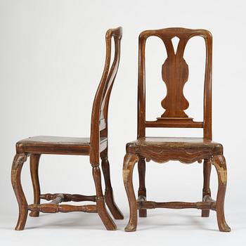 Stolar, ett par, Stockholmsarbeten, 1700-talets mitt, Senbarock.