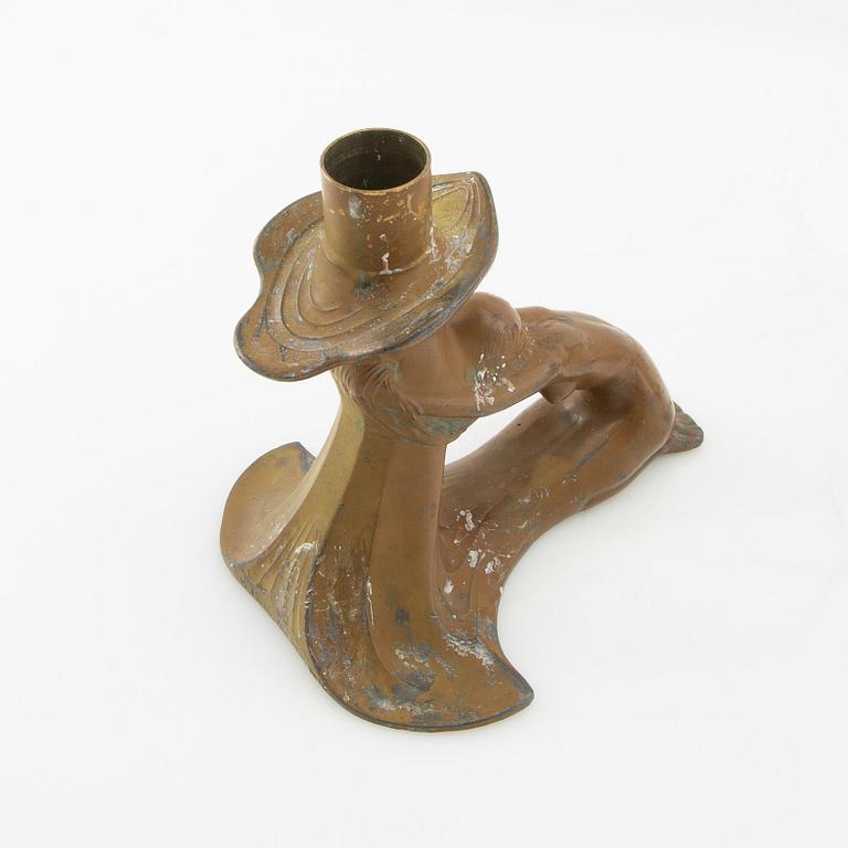 B Bulzke candlesticks, a pair, Jugend style, circa 1900.