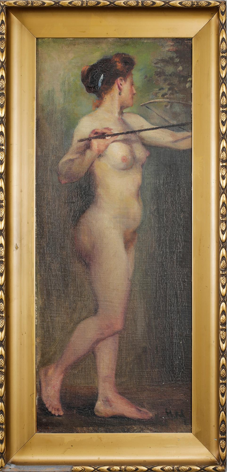 OKÄND KONSTNÄR, olja på duk, otydligt signerad. 18/1900-tal.