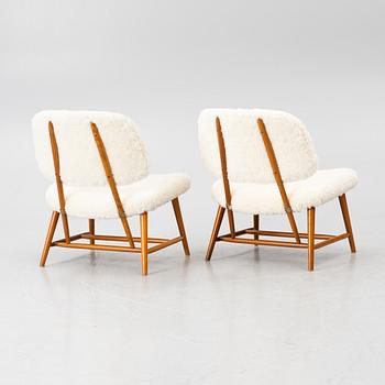 Alf Svensson, Armchairs, a pair, “TeVe”, Bra Bohag, Studio Ljungs Industrier AB, Malmö, 1950s.