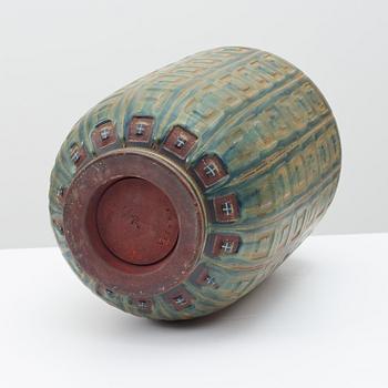 A Wilhelm Kåge 'farsta' stoneware urn, Gustavsberg Studio, Sweden 1953.