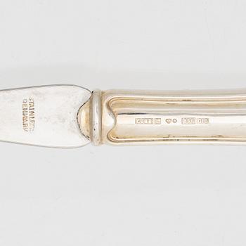 A 57-piece silver cutlery set, model 'Old Danish', Cohr and MEMA, including Lidköping 1994.