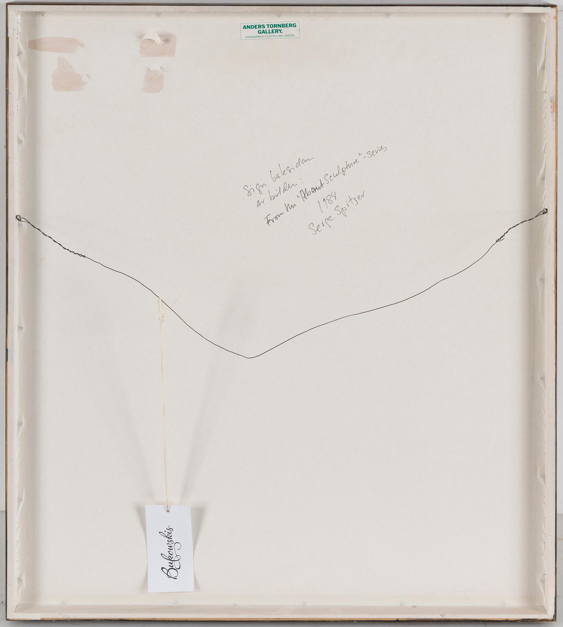 SERGE SPITZER, signed and dated. Mixed media.