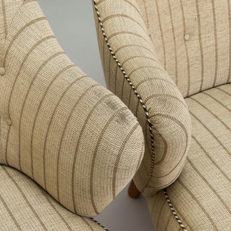 Flemming Lassen, fåtöljer, ett par, tillverkad av Asko 1952-1956.