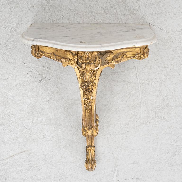 A Swedish rococo-style console table, 19th century.