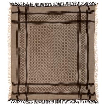 846. GUCCI, a beige and brown wool and silk shawl.