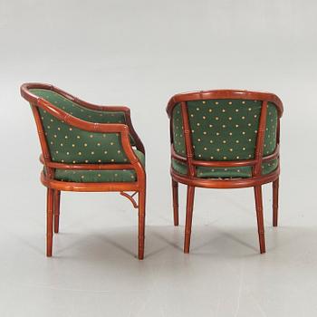 Armchairs / armchairs, a pair, Miranda of Sweden, late 20th century.