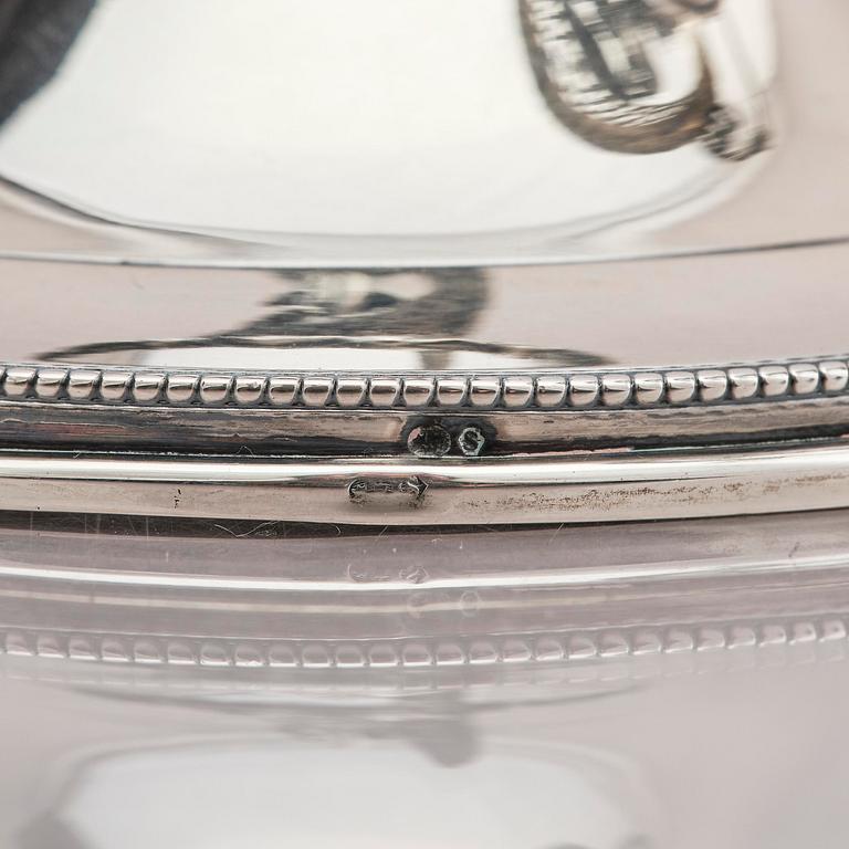 Lockurna, silver med blå glasinsats, Frankrike 1800-talets början.