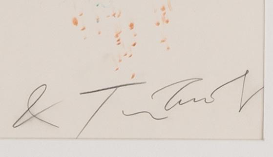 Jean Tinguely, teckning, filtpenna, signerad.