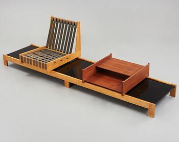 A Torsten Johansson bench with a chair and a table, A.J Iversen, Danmark 1953.