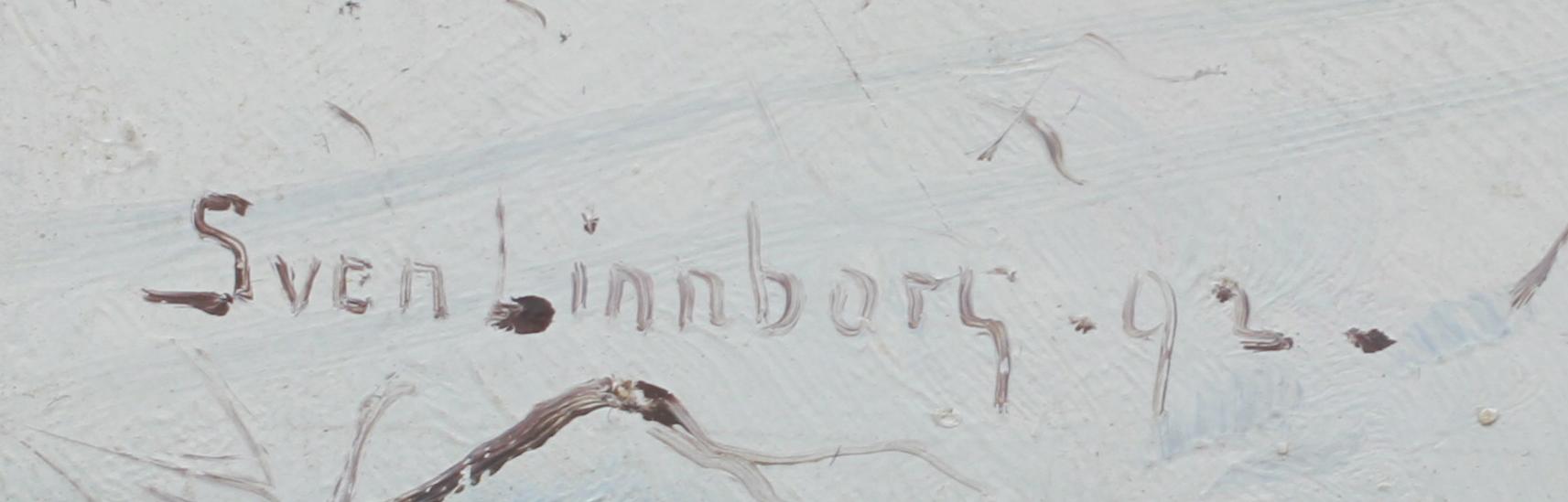 SVEN LINNBORG, olja på pannå, sign o dat -92.