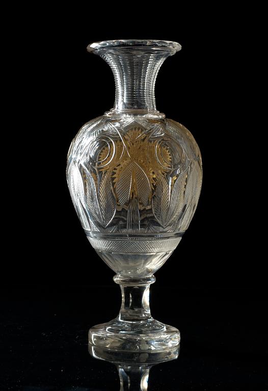A Russian cut-glass Vase, circa 1850-60's. Attributed to Dyat'kovo Chrystal works.