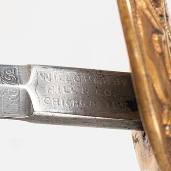 An American officer's sword, 18th/19th century.