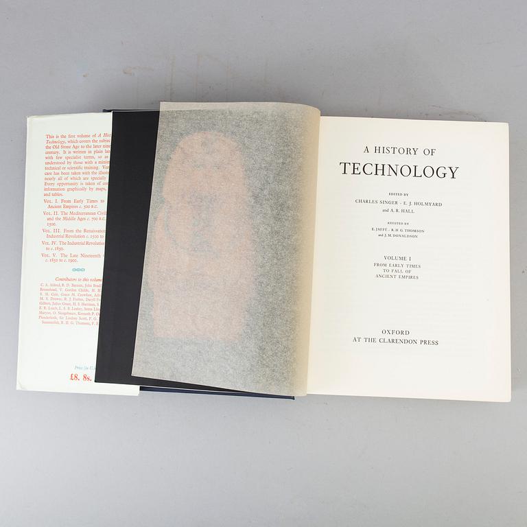 5 books "A history of technology" volume I-V.