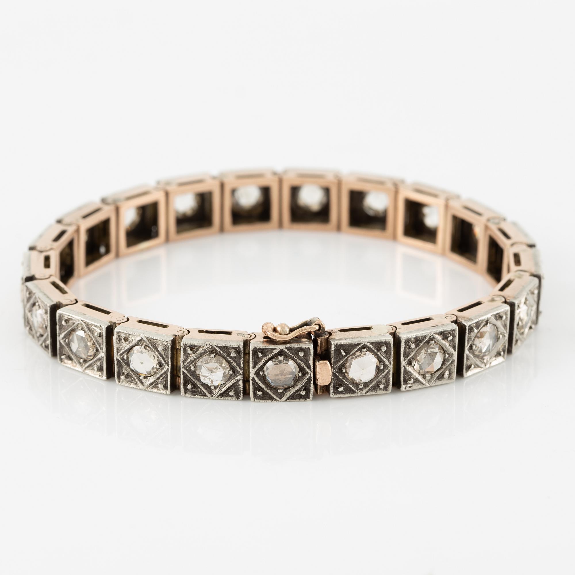 Armband med rosenslipade diamanter.