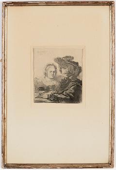 Rembrandt Harmensz van Rijn, etsning, 1636, senare avdrag, troligen Basan.