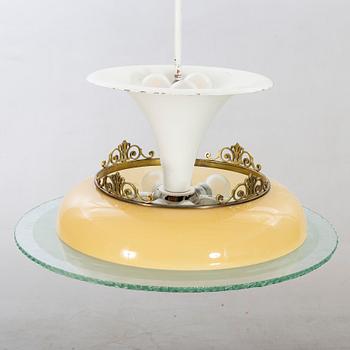 Taklampa art deco, troligen  Böhlmark 1930-tal.