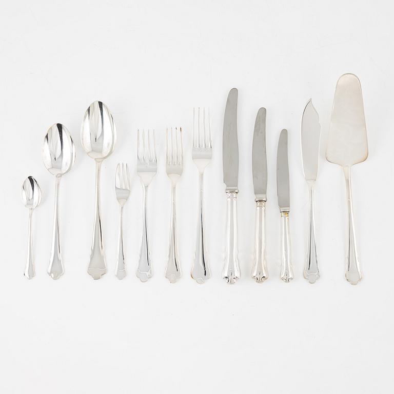 A Swedish Silver Cutlery, model 'Chippendale', GAB, Eskilstuna, some 1997 (64 pieces).