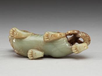 An archaistic nephrite Qilin, presumably late Qing dynasty (1644-1912).