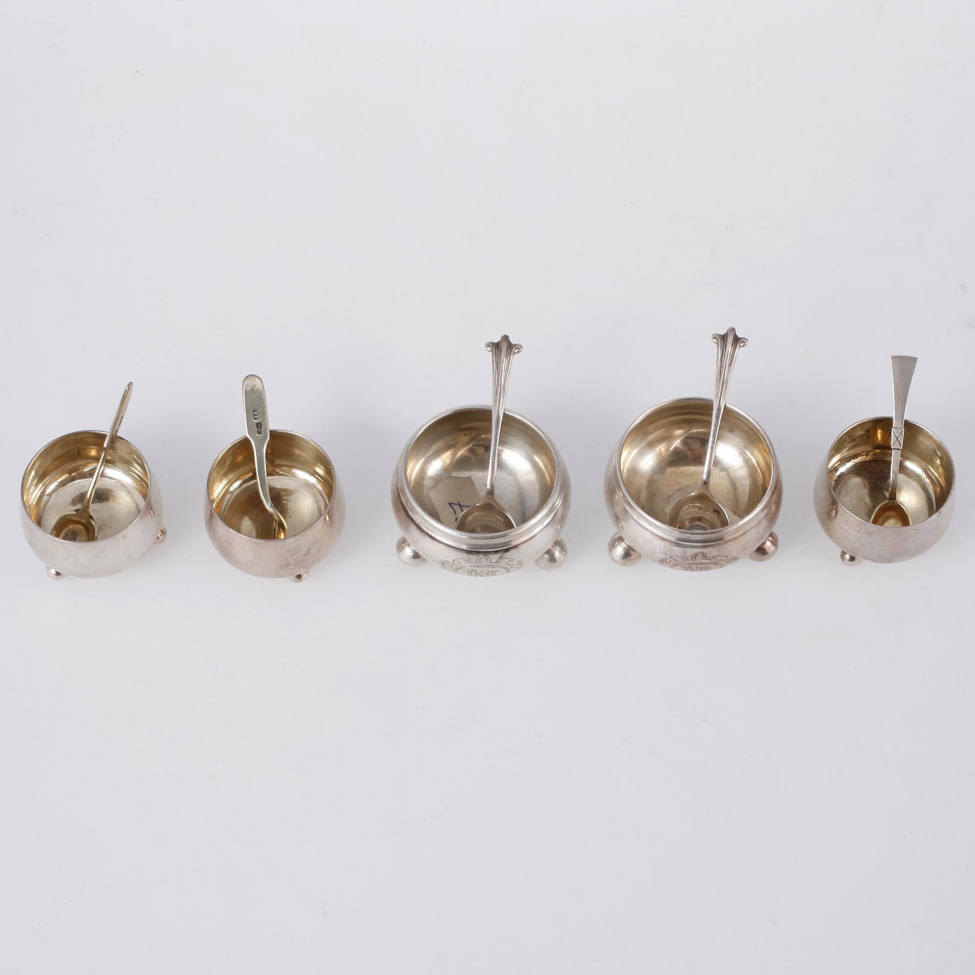 PARTI SALTKAR, 2 + 3, silver, Ryssland samt Tjeckoslovakien. 1900-talets första hälft.