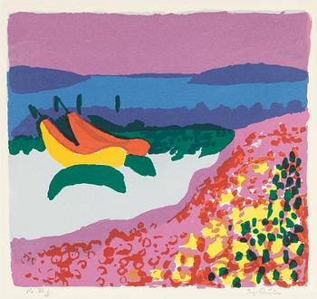 Inge Schiöler, "Båtar vid bryggan".