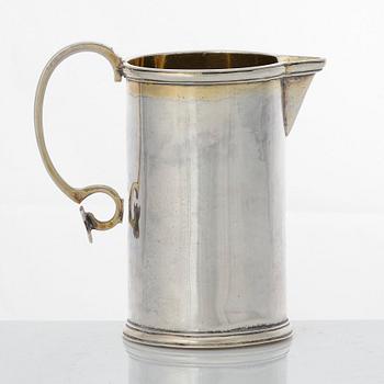A Swedish 18th century parcel-gilt silver jug, mark of Petter Lund 1727.