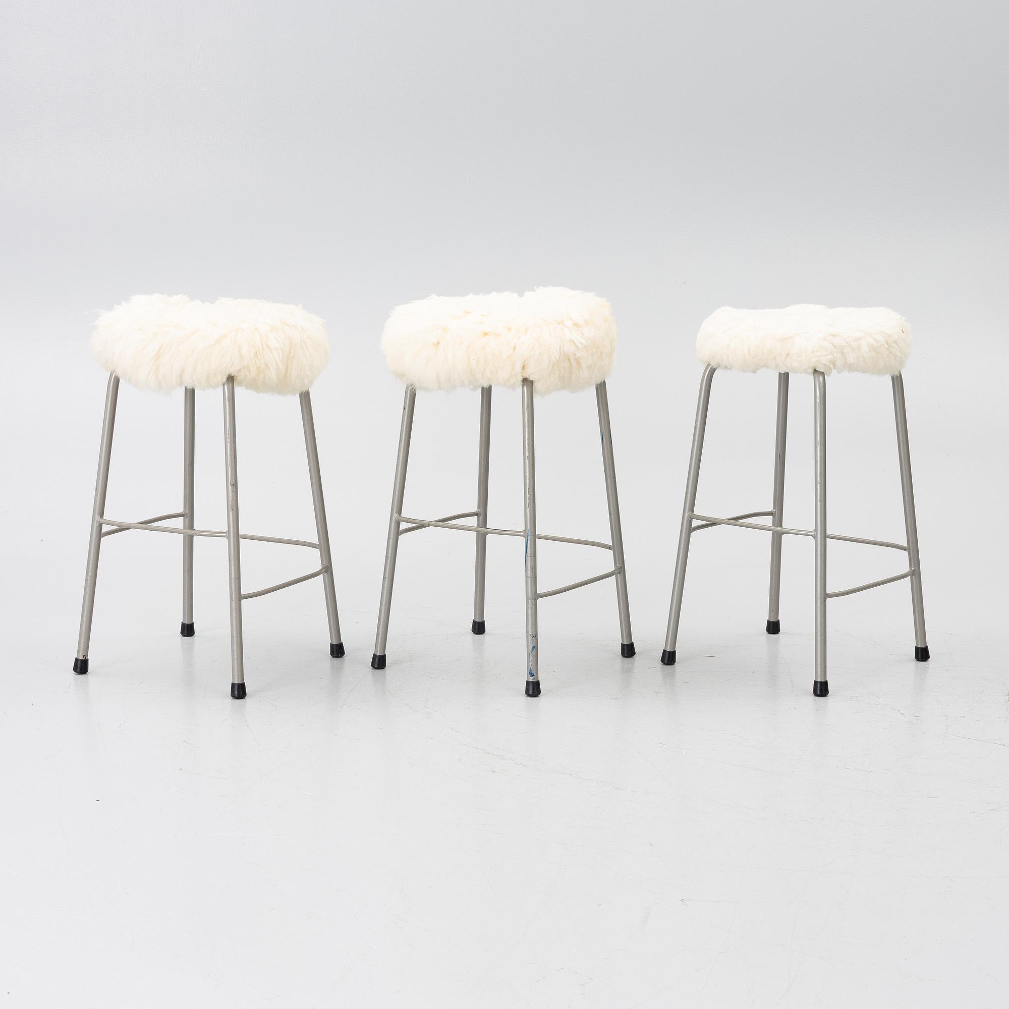 Stools, 3, latter half of the 20th century.