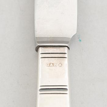 Jacob Ängman, bestickservis, 44 delar, silver, modell "Rosenholm", GAB, Stockholm, bl.a. 1965.