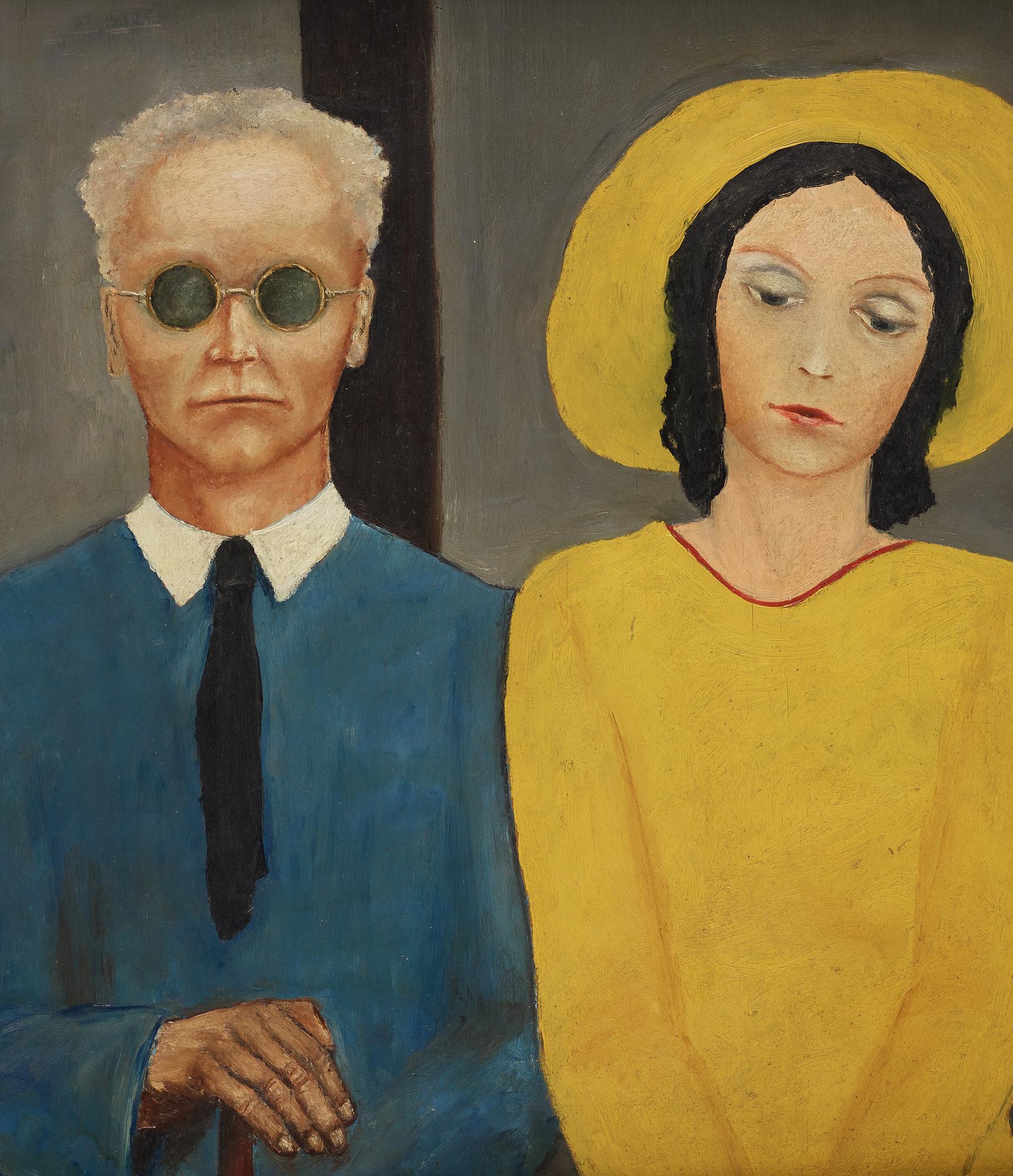 PETER WEISS, diptych, oil on panel,  signed Weiss and dated -35.