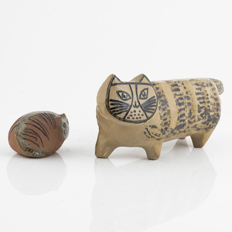 Lisa Larson, figurines, stoneware, "Big and Small Cat", Gustavsberg.