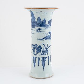 A Chinese blue and white vase, Transition, 17th century.