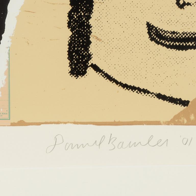 Donald Baechler, färgserigrafi, 2001, signerad 76/86.