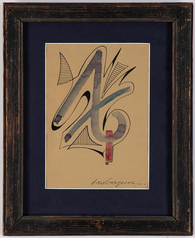 Unidentified artist, probably 1920s, watercolour on paper, signed.