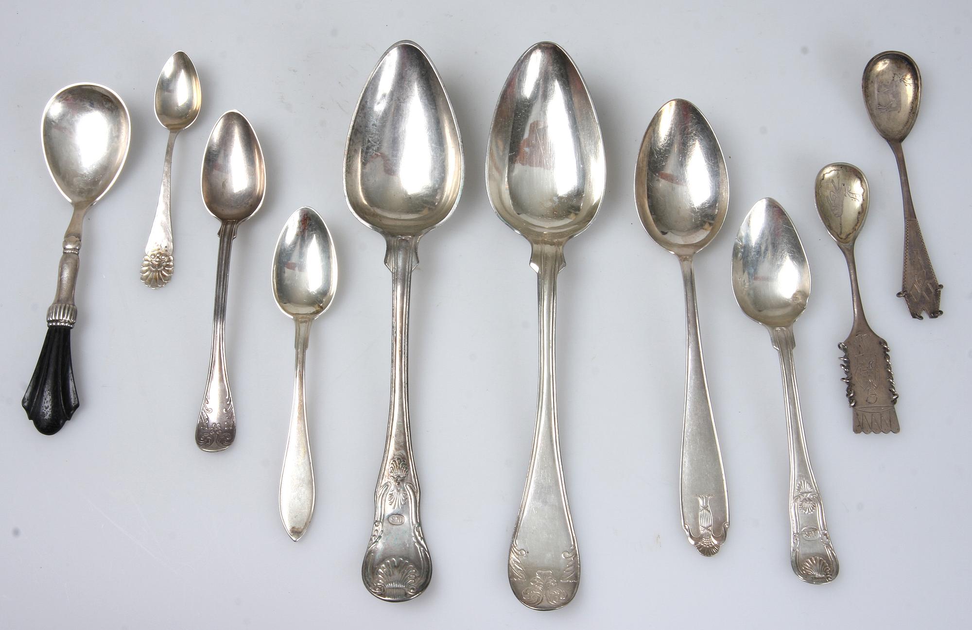 PARTI SILVERBESTICK, 71 delar, 1800/1900-TAL.