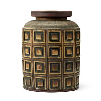 Wilhelm Kåge, A Wilhelm Kåge 'Farsta' stoneware jar and cover, Gustavsberg studio 1960.