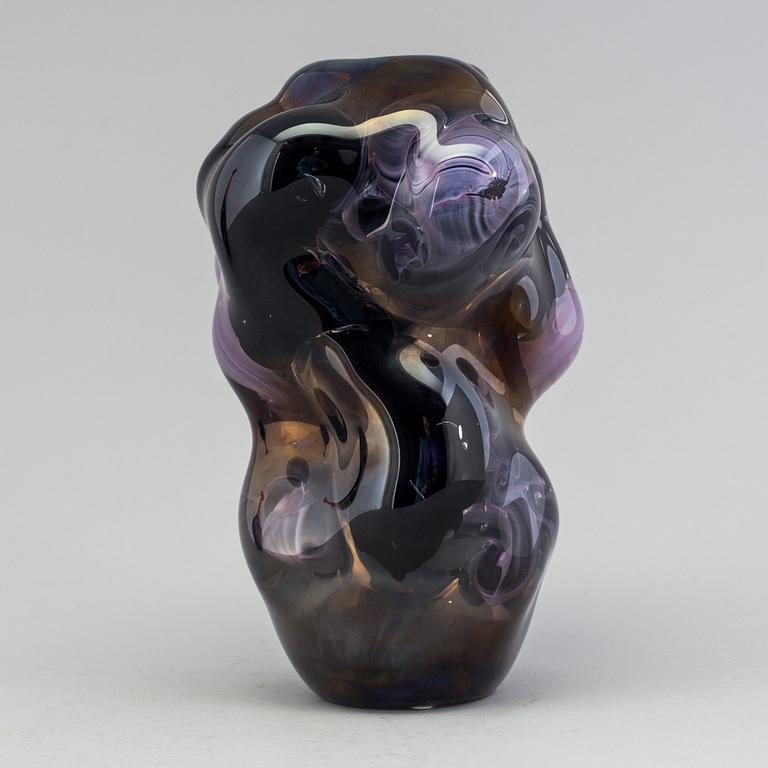 Per B. Sundberg, a unique Per B Sundberg glass vase, Orrefors, Sweden 1998.