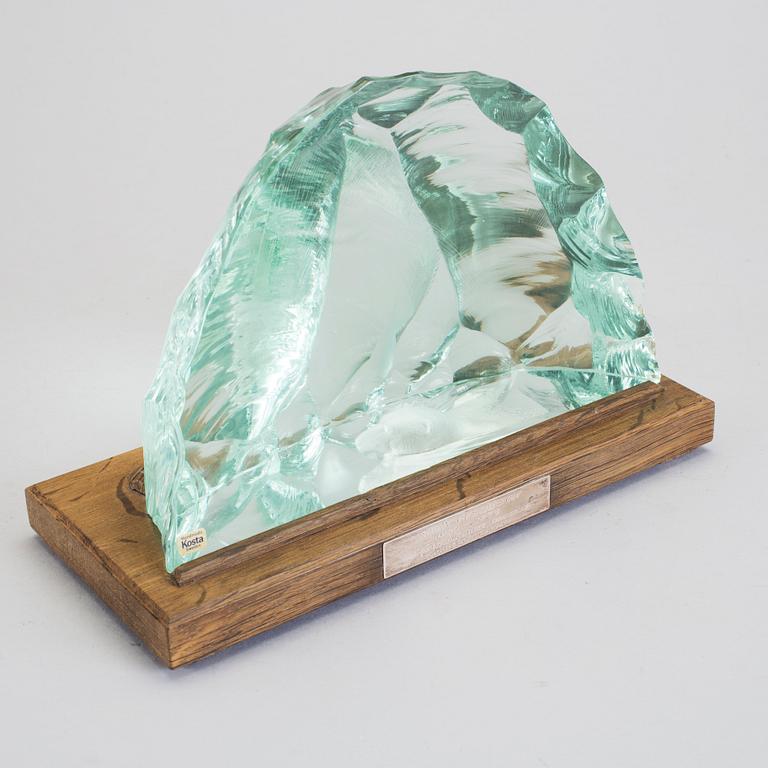 SKULPTUR, "Isberg", glas, Vicke Lindstrand, Kosta, 1900-talets mitt/andra hälft.
