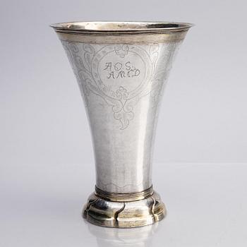 A Swedish parcel-gilt silver beaker, mark of Carl Fredrik Seseman, Arboga 1797.