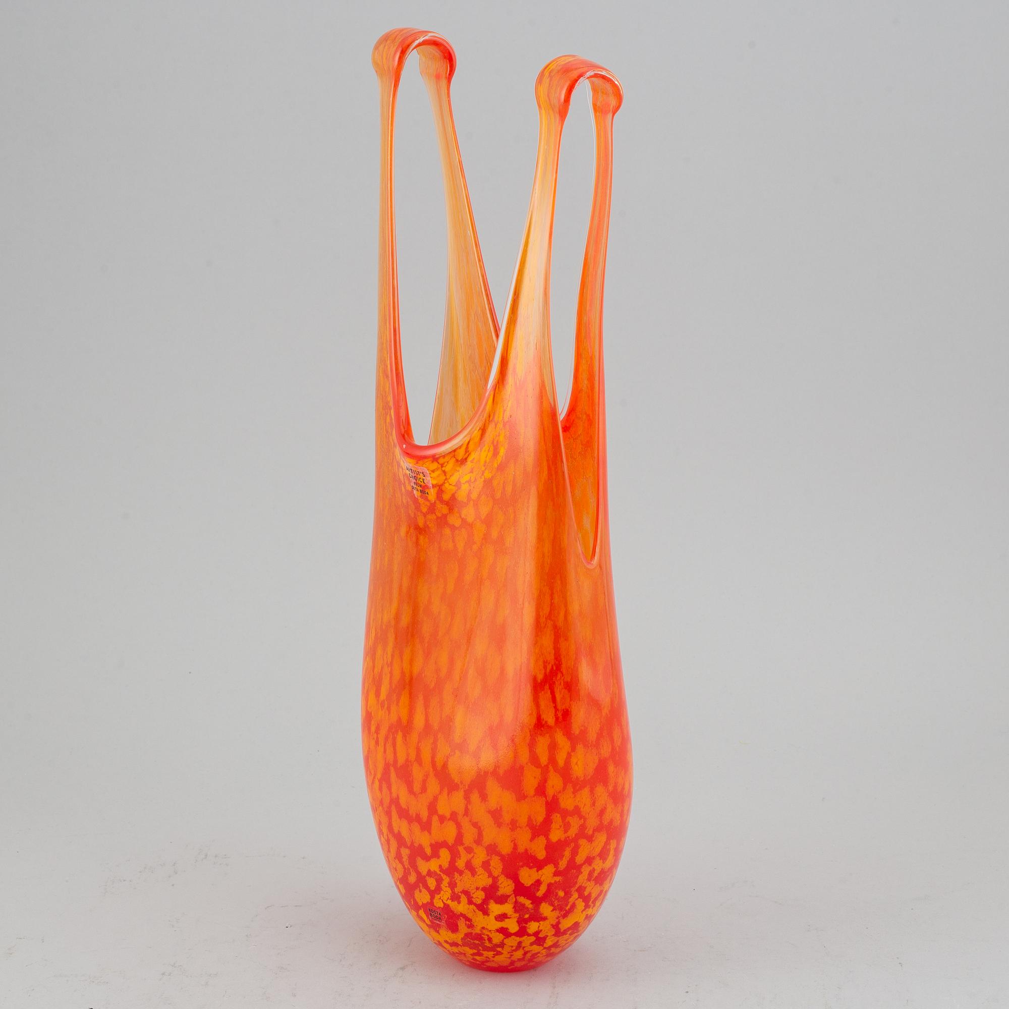 Kjell Engman, a glass vase from Kosta, Sweden.