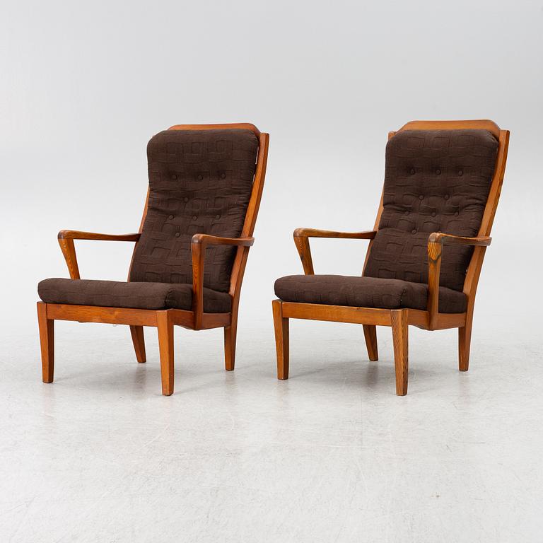 Carl Malmsten, armchairs, a pair, model "Stugan", Swedish Pine, Karl Andersson & Söner, Huskvarna 1950s.