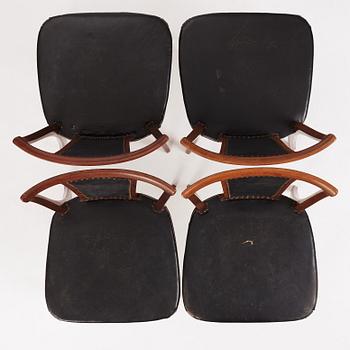 Carl-Axel Acking, a set of eight mahogany chairs, executed by Torsten Scholllin for the Stockholm Association of Crafts, 1950s.