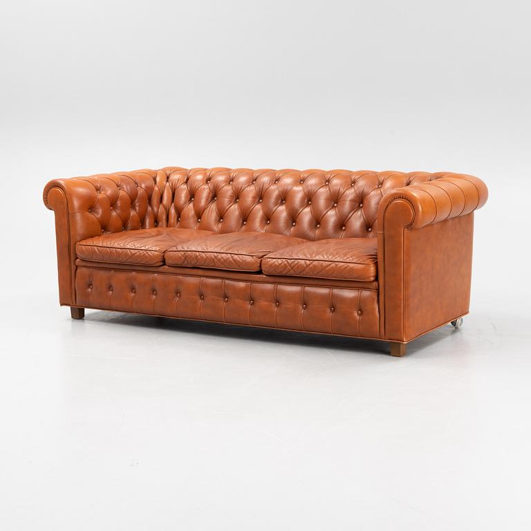 A leather upholstered sofa, Norell, later part of the 20th Century.