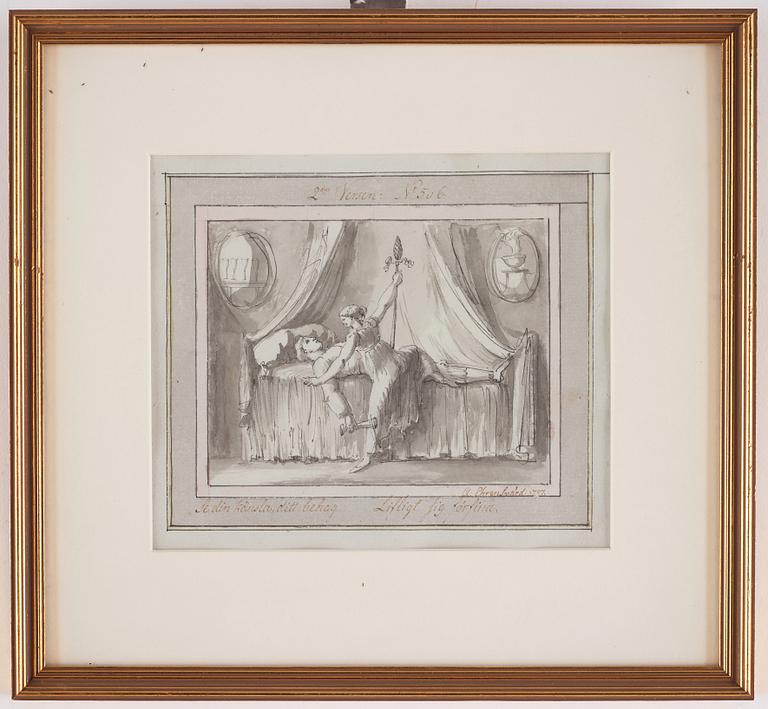 Carl August Ehrensvärd, "Goda gosse, glaset töm". Illustrations for drinking songs, 24.