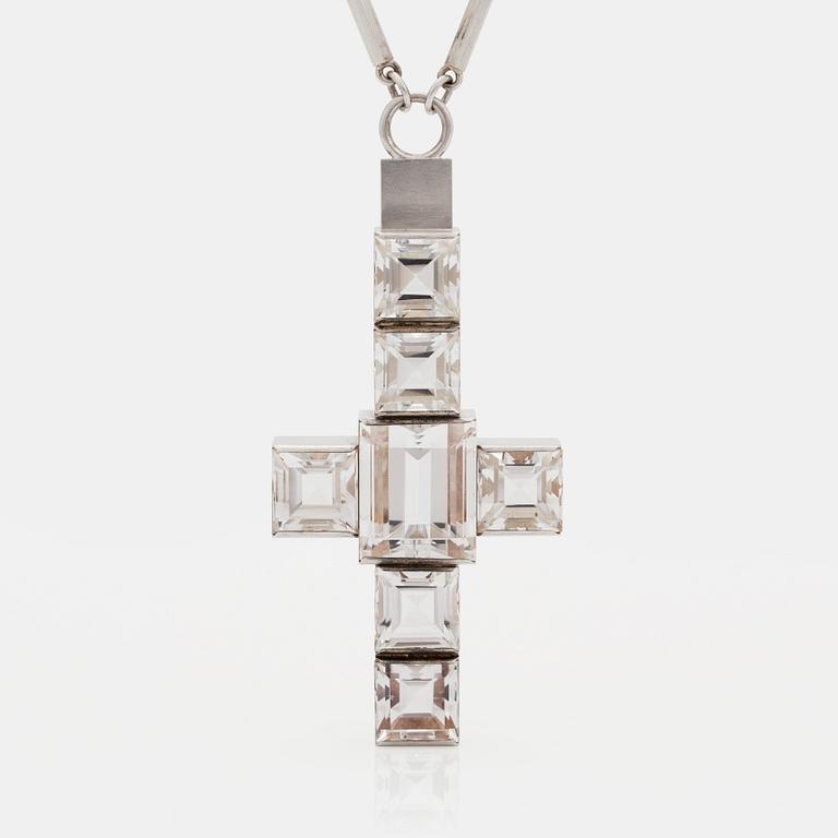 Wiwen Nilsson, a sterling and rock crystal necklace with pendant, executed in Lund, Sweden 1941.