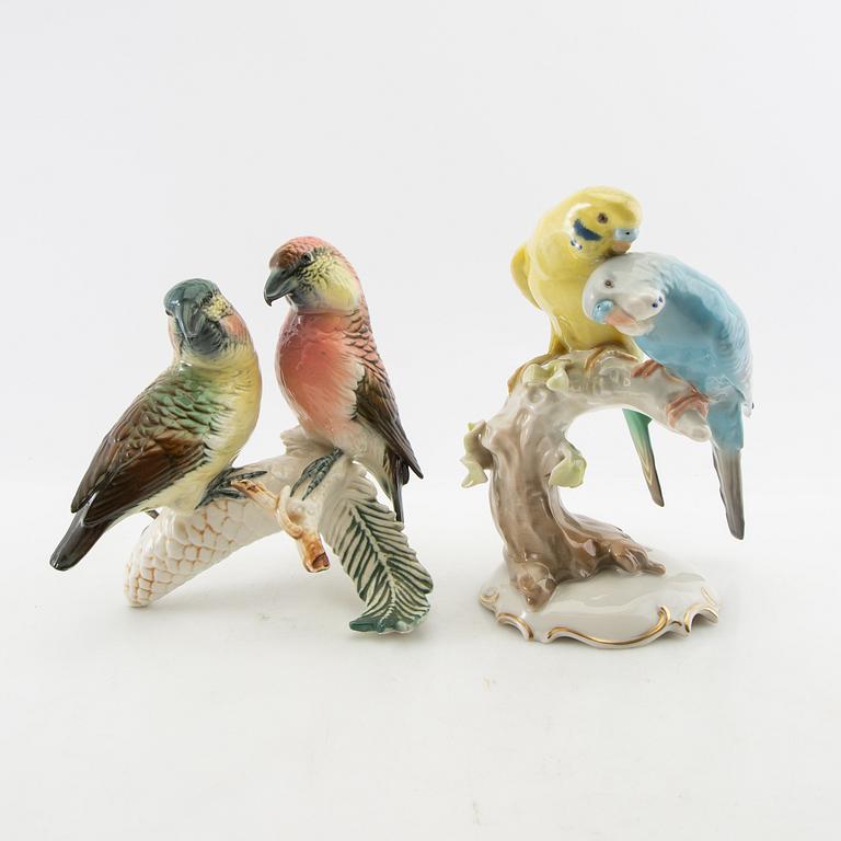 Figurines 6 pcs including Hutschenreuther Germany 20th century porcelain.