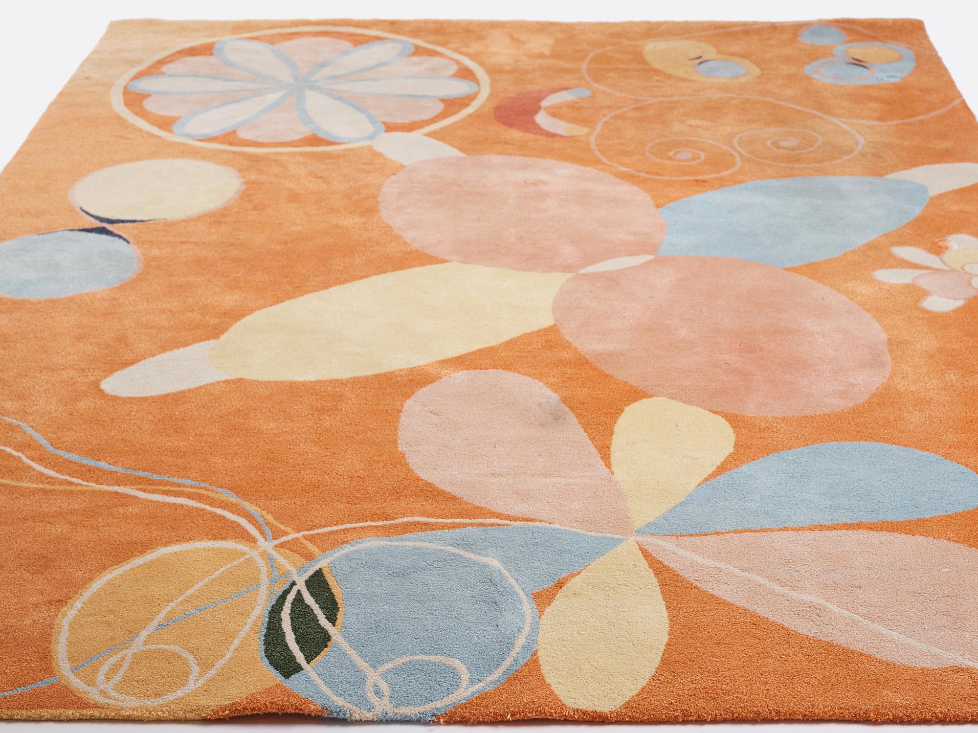 Hilma af Klint, a carpet ''Group IV, no 4. The Ten Largest youth'', handmade, 7/10, c 315 x 234 cm.
