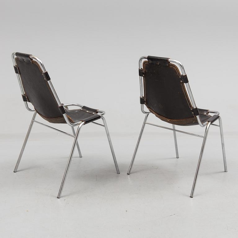 CHARLOTTE PERRIAND, a pair of "Les Arcs" chairs from the 1970's.