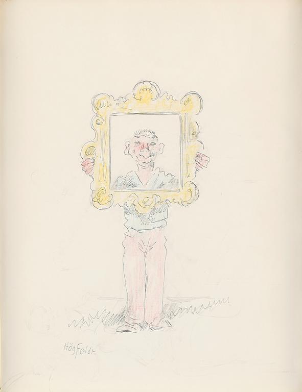 ROBERT HÖGFELDT, teckning, signerad.
