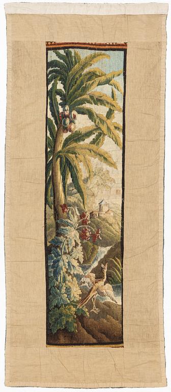 A tapestry, "Verdure", tapestry weave, a so called "entre-fenêtre", ca 298 x 121-127,5 cm, signed M.R.DVBVSON.i.D.