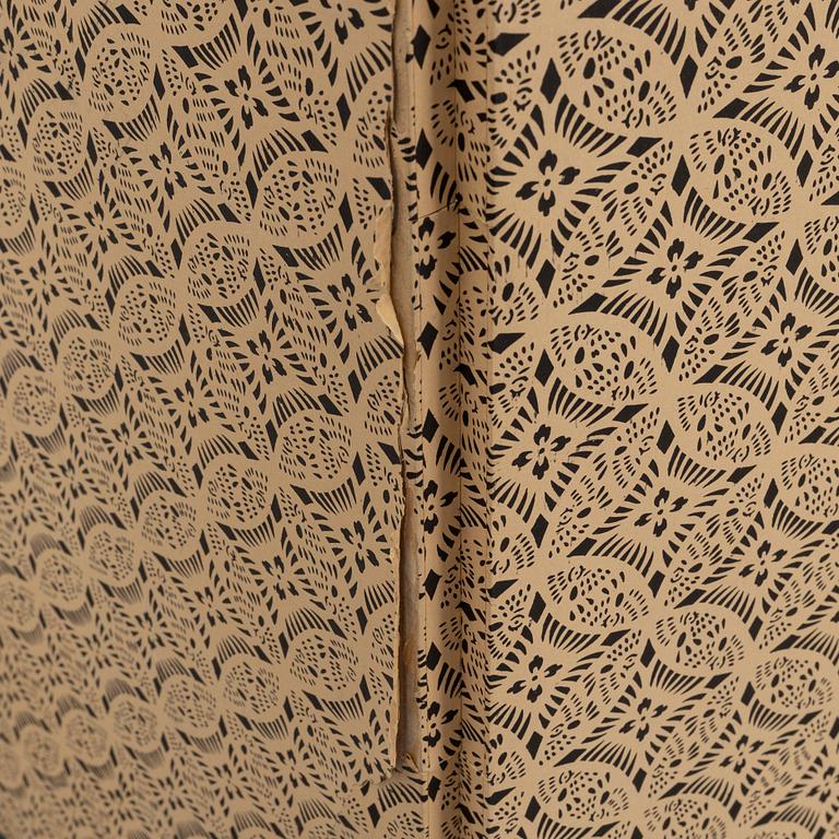 A Japanese four panel folding screen 'Byobu', first half of the 20th century.